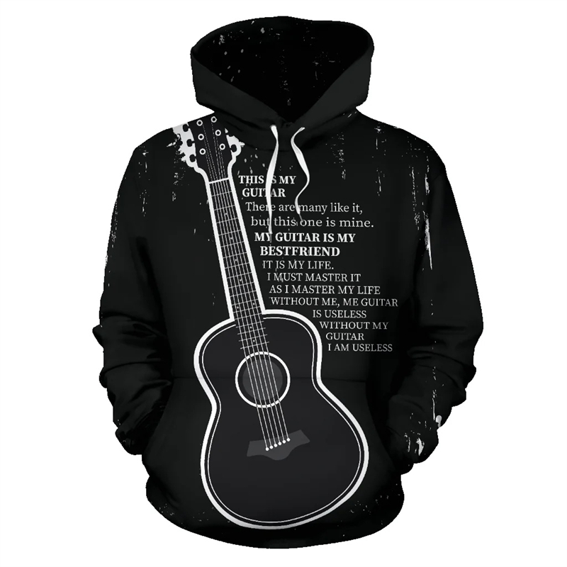 3D Printing Guitar - แฟชั่นกีตาร์เพลงหมายเหตุพิมพ์Hoodie 3Dพิมพ์ผู้ชายผู้หญิงแฟชั่นสบายๆHip Hop Y2k Harajuku Hoodies