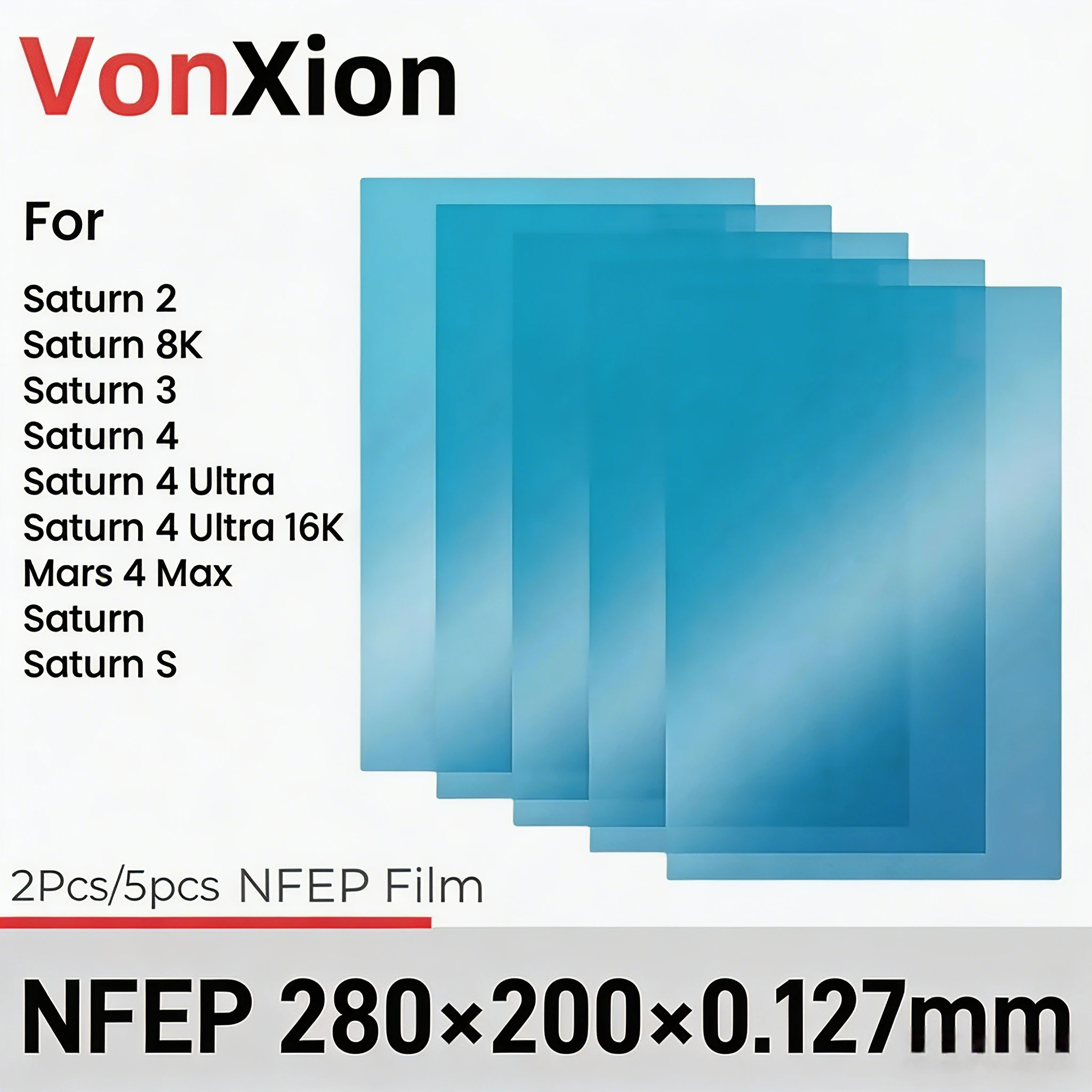 3D Printer Resin - ฟิล์มปล่อยกาว Vonxion NFEP ขนาด 280x200x0.127 มม.