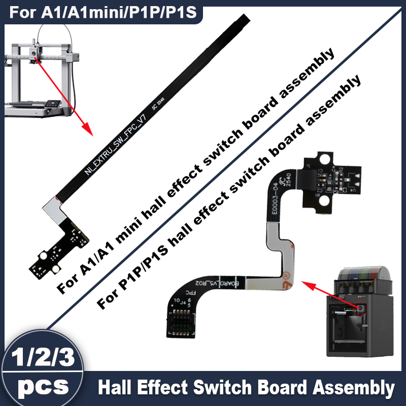 3D Printing Fff - สำหรับ A1/A1mini/P1P/P1S แผงสวิตช์ฮอลล์: อะไหล่เซ็นเซอร์ฟิลาเมนต์พร้อมสายริบบิ้น FPC สำหรับอุปกรณ์เสริมเครื่องพิมพ์