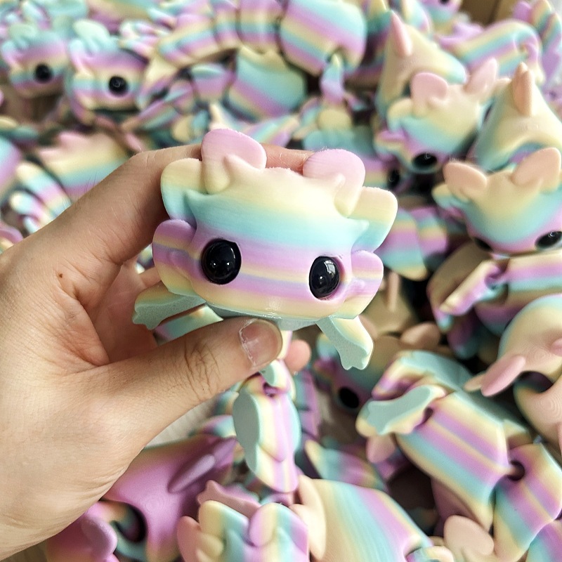 3D Printing Gif - ชุดสัตว์ขนาดเล็กพิมพ์ 3 มิติ แบบประกอบได้ น่ารัก รูปซาลาแมนเดอร์