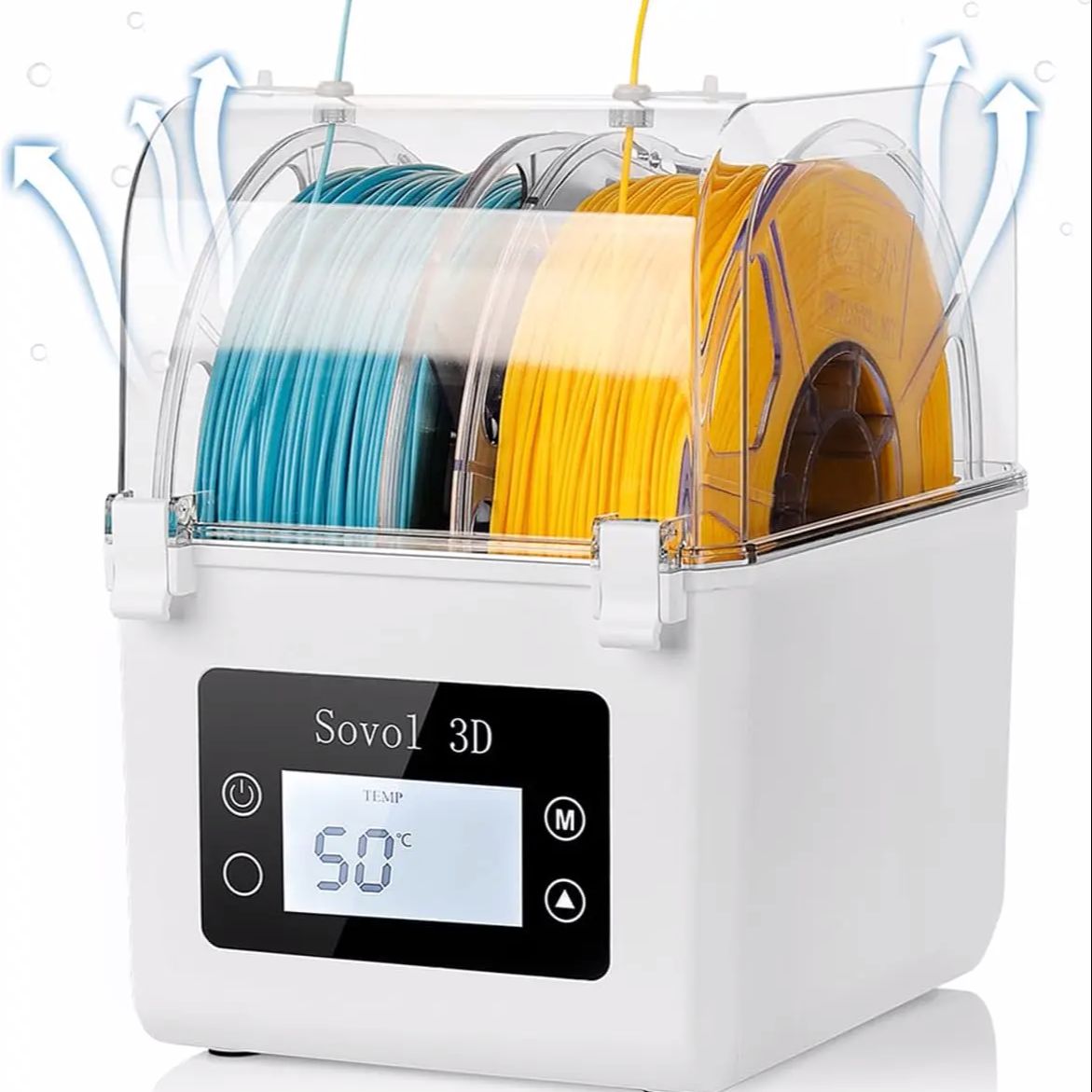 3D Printing Fff - Sovol เครื่องเป่าเส้นใย2023, SH01เส้นใย3D ที่ยึดแกนม้วนสายเครื่องพิมพ์พร้อมพัดลมอัปเกรดกล่องแห้งสำหรับทำให้เส้นใยแห้ง