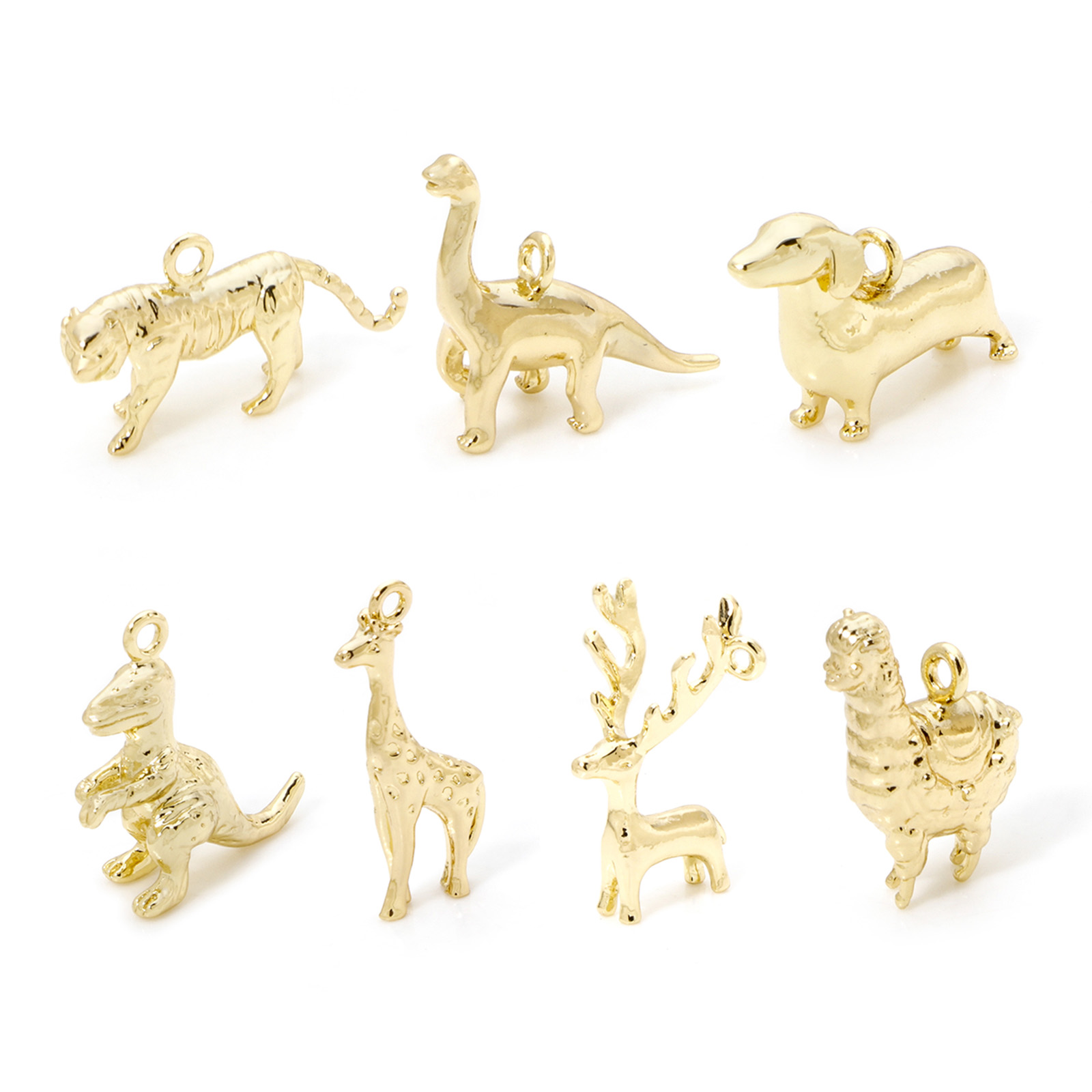 3D Printing Jewellery - 2pcs สัตว์ทองเหลือง Charms 18k Gold Plated