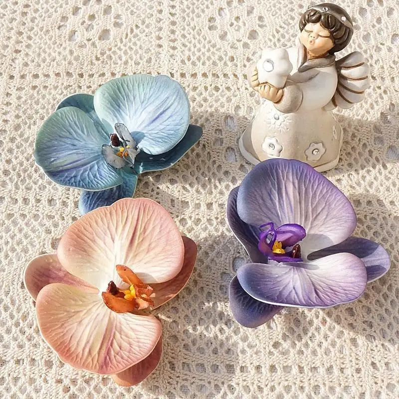 3D Printing Plastic - เครื่องประดับศีรษะรูปดอกกล้วยไม้ผีเสื้อพิมพ์ 3 มิติ, ดอกไม้ประดิษฐ์จากผ้าฝ้ายและซิลิโคน, ของชำร่วยงานแต่งงาน, กล่องของขวัญงานเลี้ยง,