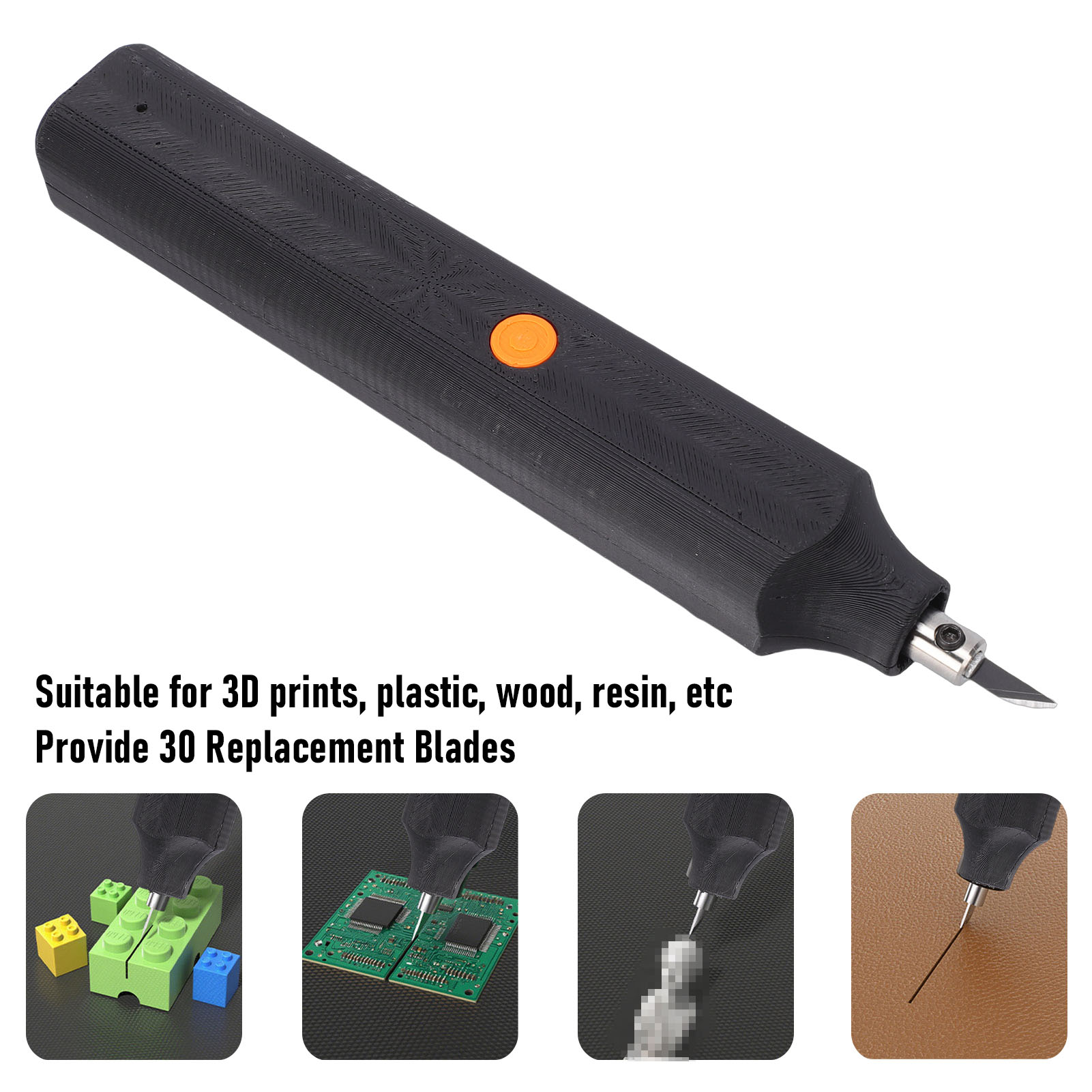 3D Printing Plastic - เครื่องตัดอัลตราโซนิก 40kHz พร้อมใบมีดสำรอง 30 ใบ ชุดตัดไฟฟ้าแบบพกพาสำหรับงานพิมพ์