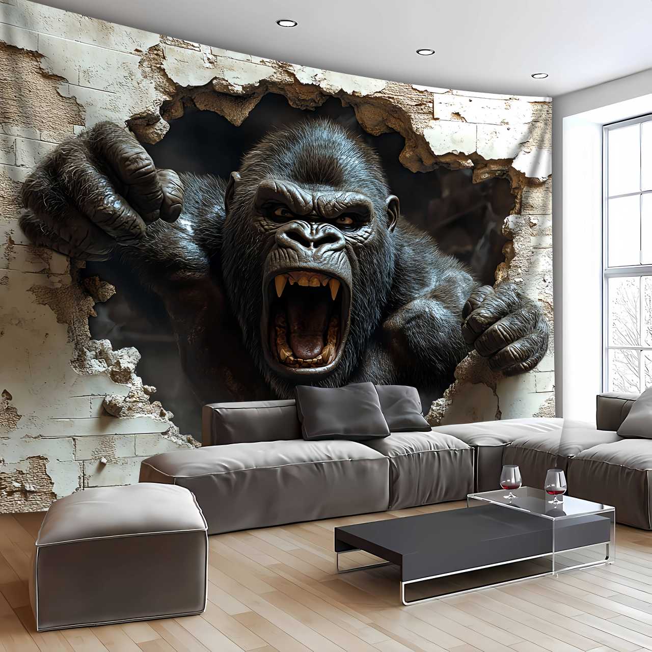 3D Printing Room - 1 PC 3D แบบไดนามิก Gorilla Wall