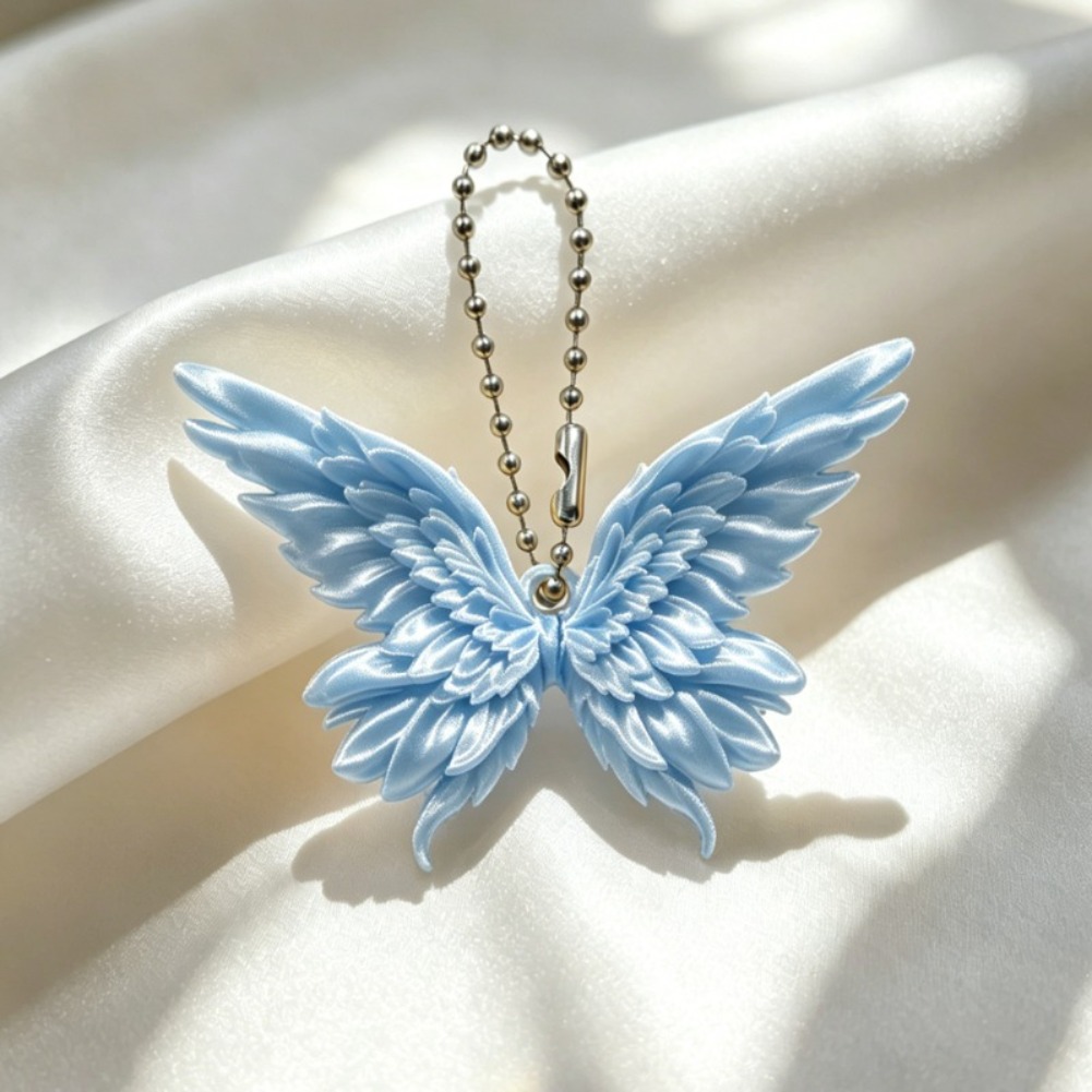3D Printing Gif - พวงกุญแจรูปปีกผีเสื้อแบบซ้อนน่ารัก สายคล้องคอแบบคาวาอี้ พิมพ์ลาย 3 มิติ ของตกแต่งกระเป๋า