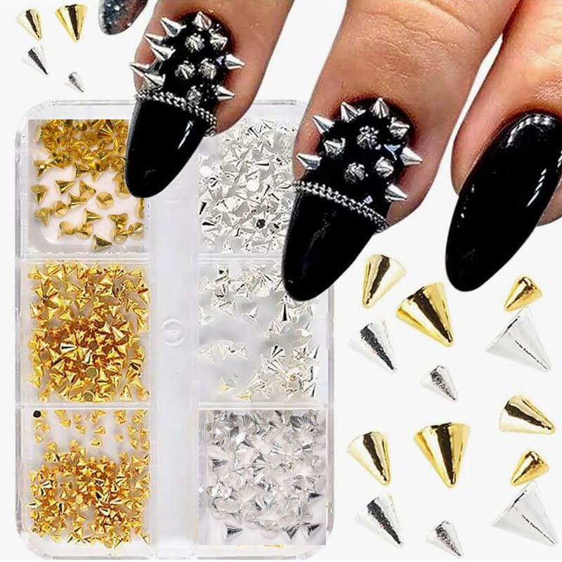 6 กริด 3D Punk โลหะ Rivet เล็บ - 3D Printing Jewellery บทวิจารณ์และราคา