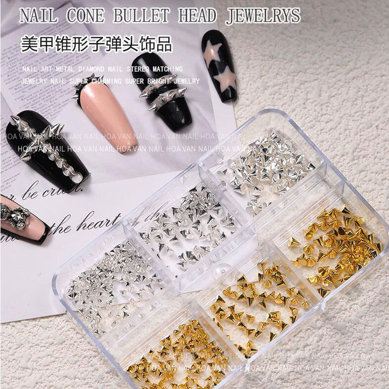 6 กริด 3D Punk โลหะ Rivet เล็บ - 3D Printing Jewellery บทวิจารณ์และราคา