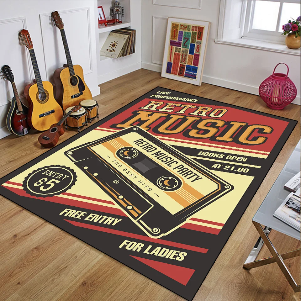 Retro เพลงพรมสําหรับตกแต่งห้อง - 3D Printing Guitar บทวิจารณ์และราคา