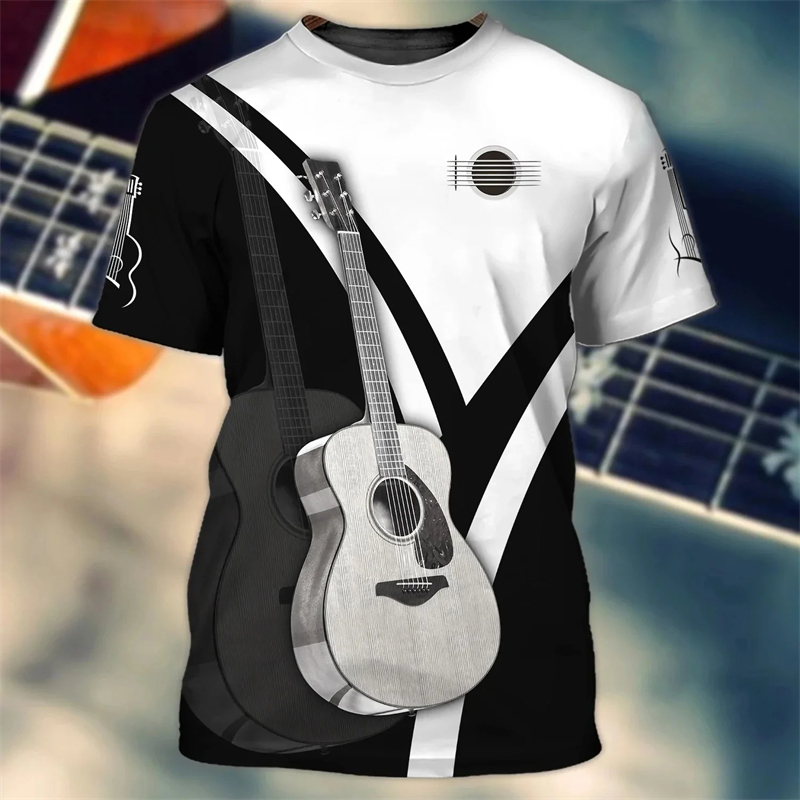 เสื้อยืดแฟชั่นพิมพ์ลายกีตาร์3D - 3D Printing Guitar บทวิจารณ์และราคา