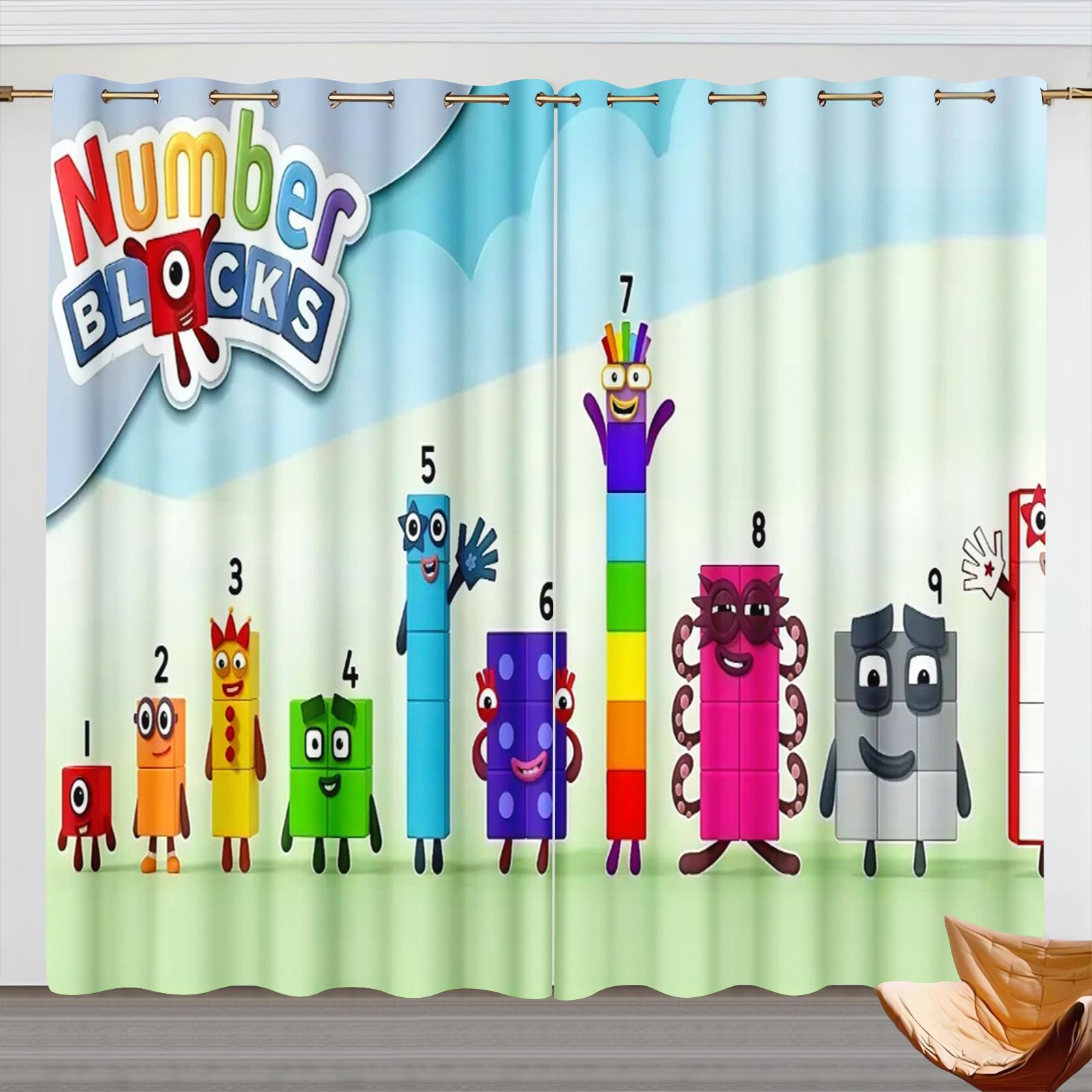 ผ้าม่านการ์ตูน Numberblocks, ผ - 3D Printing Room บทวิจารณ์และราคา