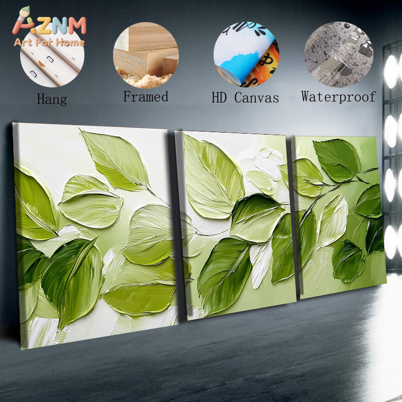 AZNM 3D Textured Green Leaf Im - 3D Printing Wall บทวิจารณ์และราคา